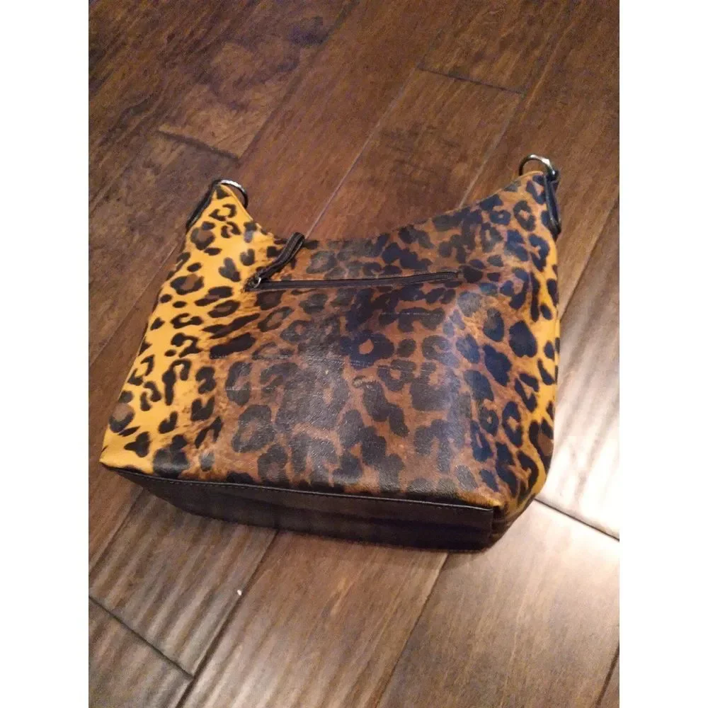 Jaclyn Smith‎ Leopard Print Hobo Bag Designer Purse Shoulder Bag